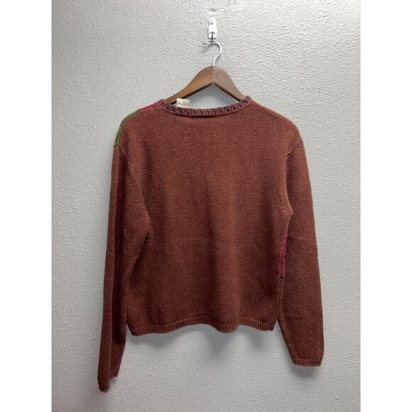 Vintage Erika & Co Sweater Fall Floral Toggle Button Earth Fairy Women Medium - Picture 10 of 12